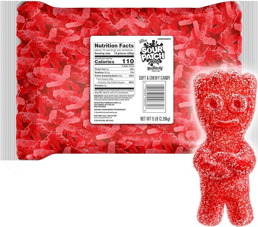 SOUR PATCH KIDS Redberry Soft & Chewy Candy, 5 lb Bag | Amazon (US)