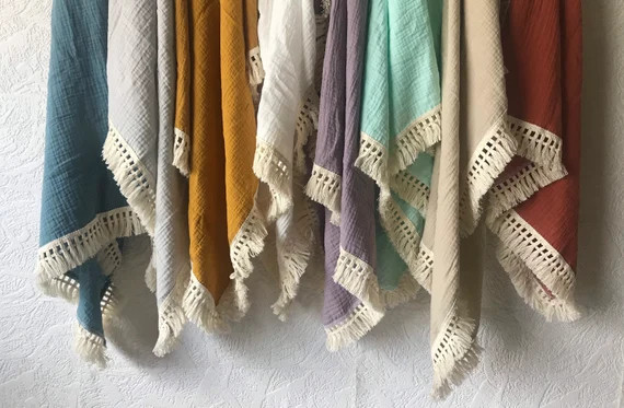 Lightweight Summer Fringe Baby Muslin Swaddle Thin  Newborn | Etsy | Etsy (US)