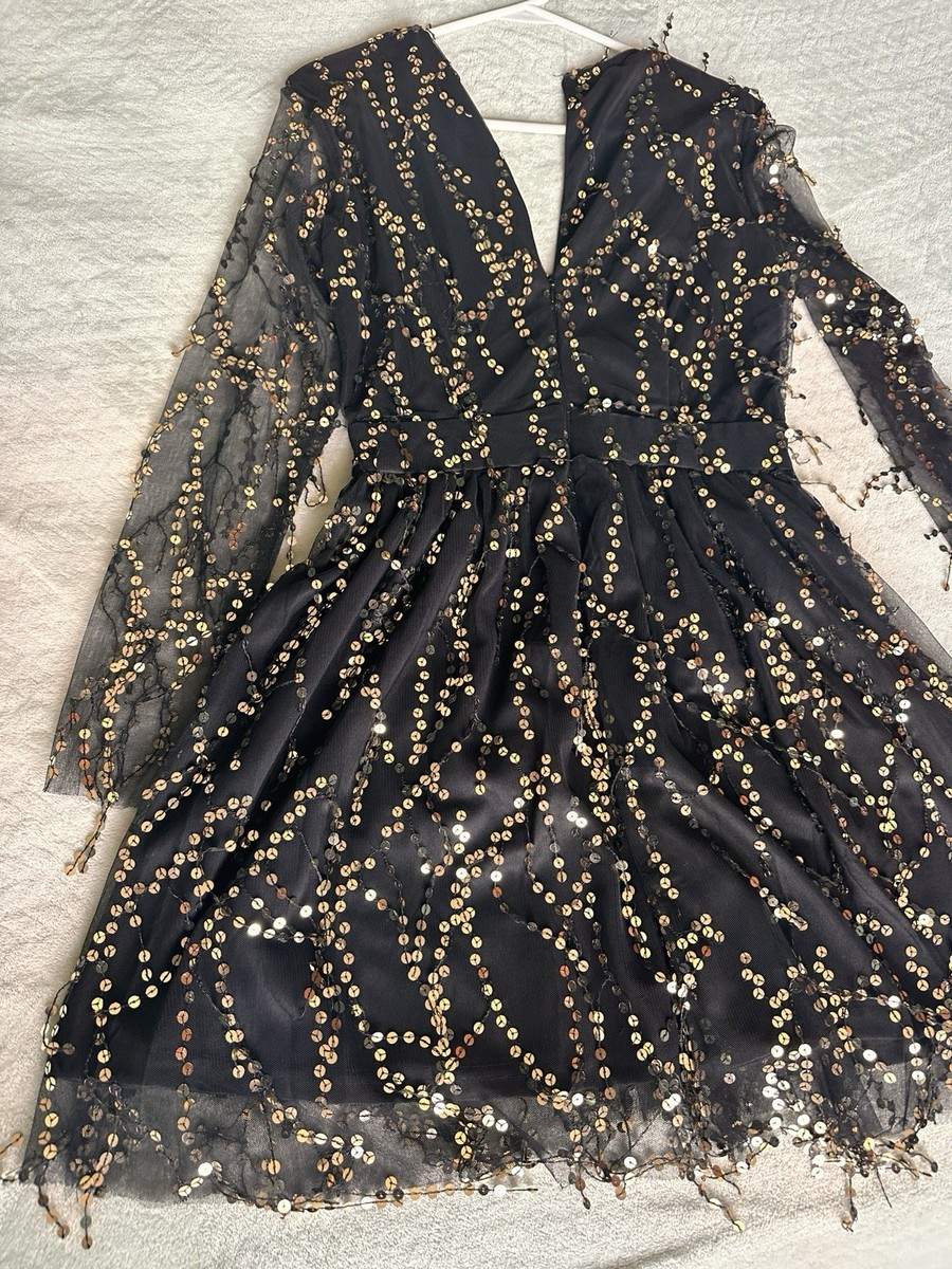 Small Women Dress Sequence  Black And Gold | eBay | eBay US