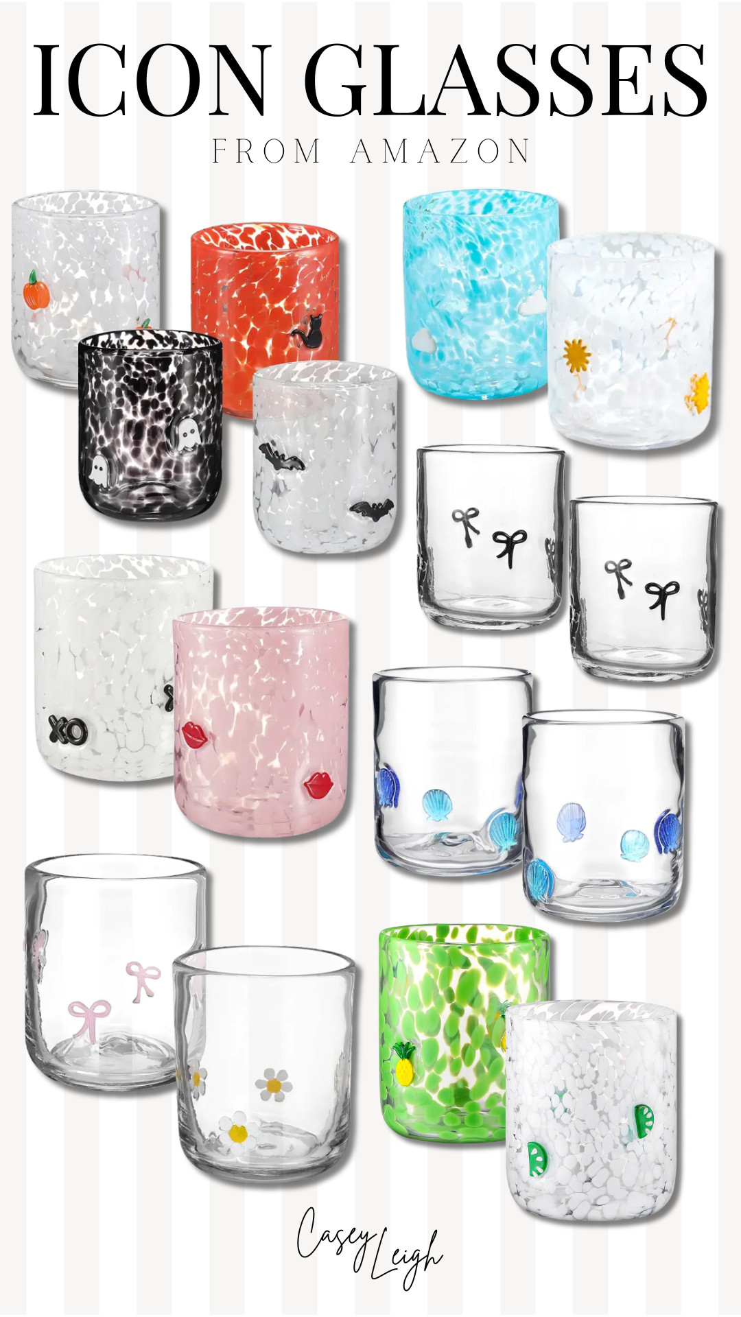 The cutest Anthropologie icon glass dupe 😍 Perfect for morning iced coffee or cocktails with friends — and a fraction of the price!🍓🍋🍒 #amazonhome 

 #LTKHome