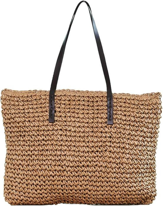 Vodiu Women's Classic Straw Handbag Summer Beach Shoulder Bag Bohemia New | Amazon (US)