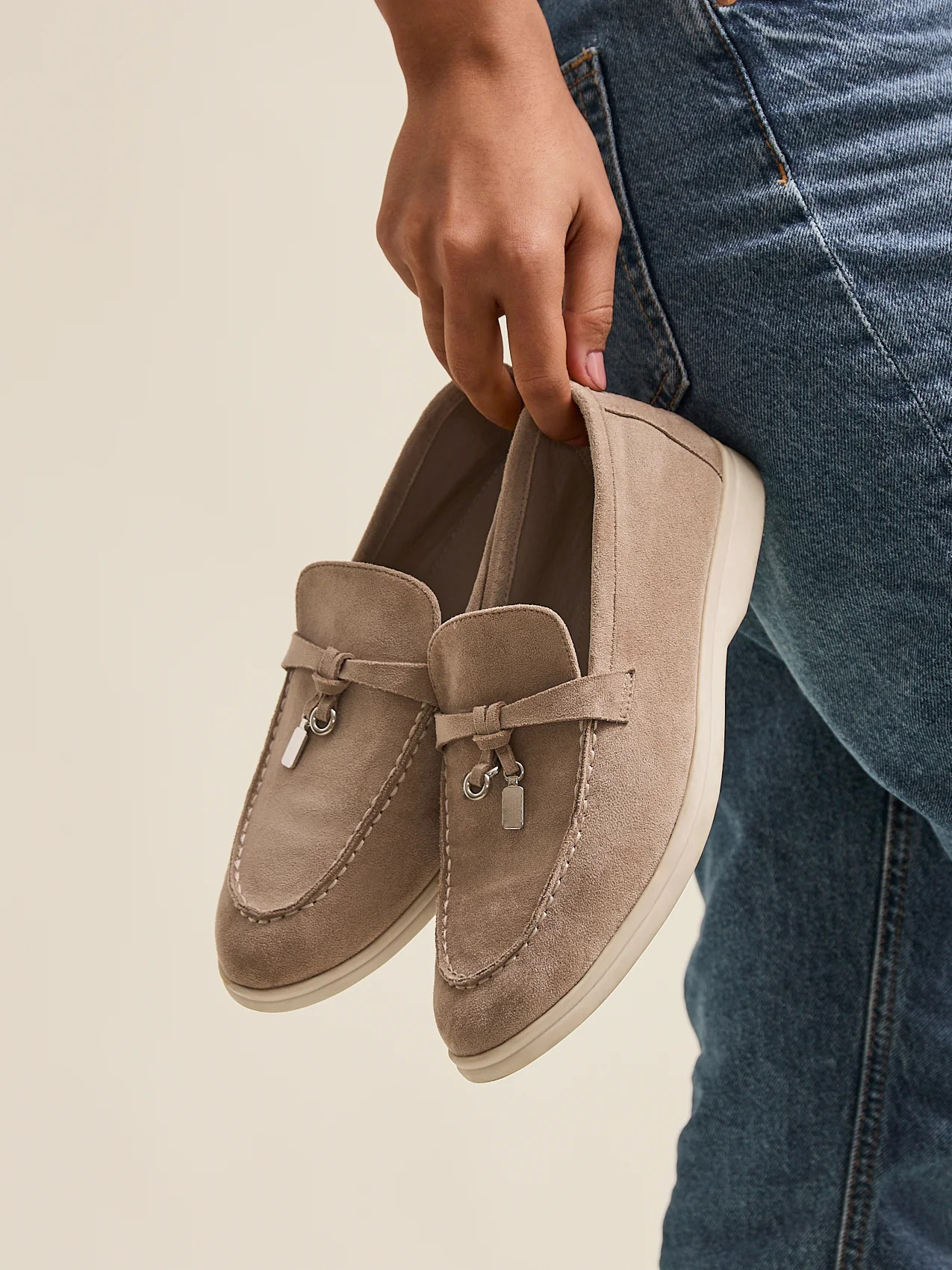 Mocha Faux Suede Slip On Loafer | Linzi Shoes