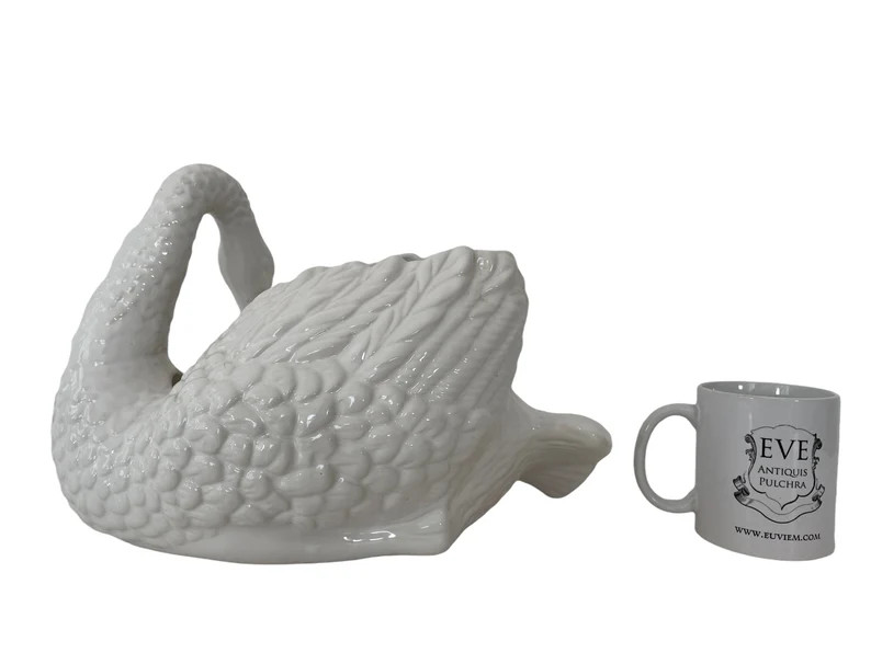 Vintage French White Ceramic Swan Shaped Pot Vase Bowl Dish Decorative Display Serving Prop Table... | Etsy (US)