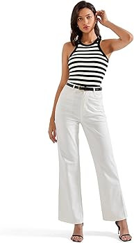 SUUKSESS Women Padded Cotton Ribbed Tank Tops 2025 High Neck Racerback Basic Tops | Amazon (US)