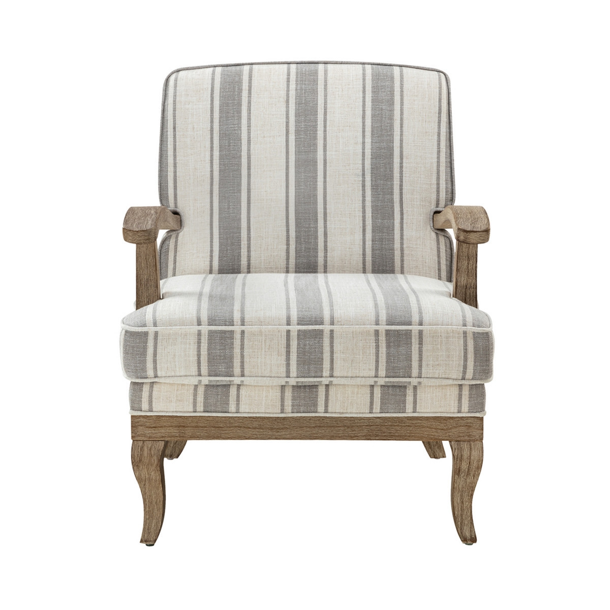 Rinaldo Farmhouse Armchair with Solid Wood Armrests - Gray | Macy's