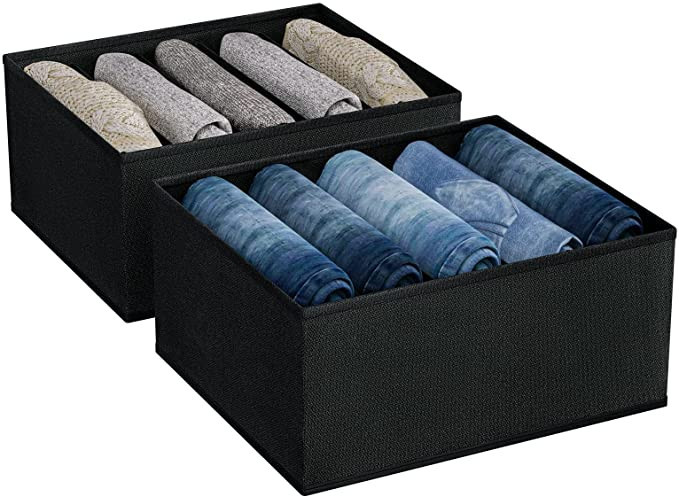 DIMJ Wardrobe Clothes Organizer Foldable Jeans Drawer Organizer, Closet Organizers and Storage Bo... | Amazon (US)
