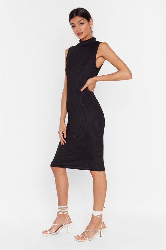 Turtleneck and Fitted Ribbed Midi Dress | NastyGal (US & CA)