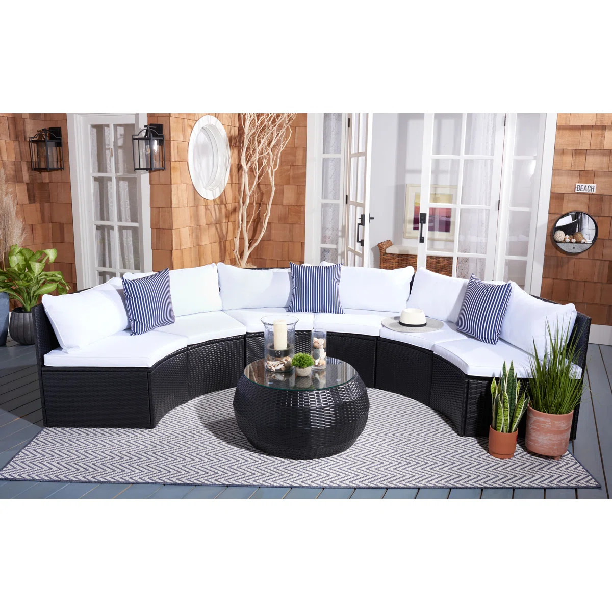 Cabble Wicker 6 - Person Patio Conversation Set with Cushions | Wayfair North America