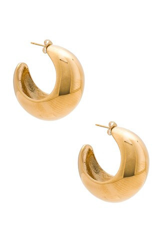 Isabel Marant Large Hoop Earrings in Dore - Metallic Gold. Size all. | FWRD 