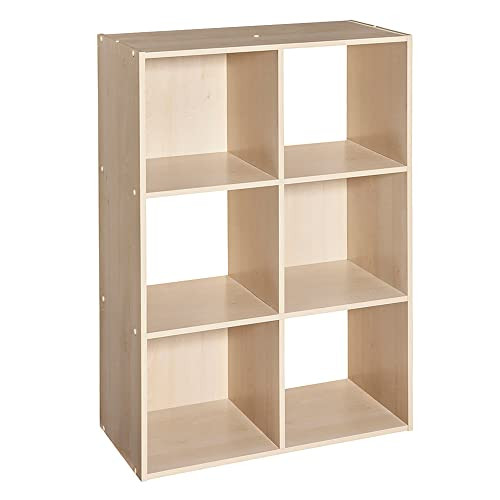 ClosetMaid Cubeicals 6 Cube Storage Shelf Organizer Bookshelf, Stackable, Vertical or Horizontal, Easy Assembly, Wood, Birch Finish | Amazon (US)