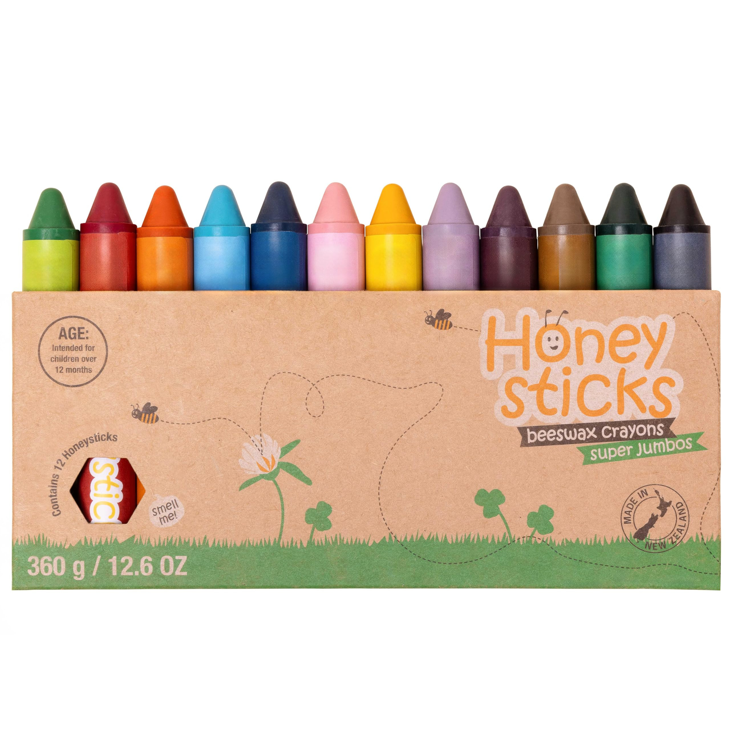 Honeysticks Super Jumbo Crayons (12 Pack) - Non Toxic Crayons for Kids - 100% Pure Beeswax and Fo... | Amazon (US)
