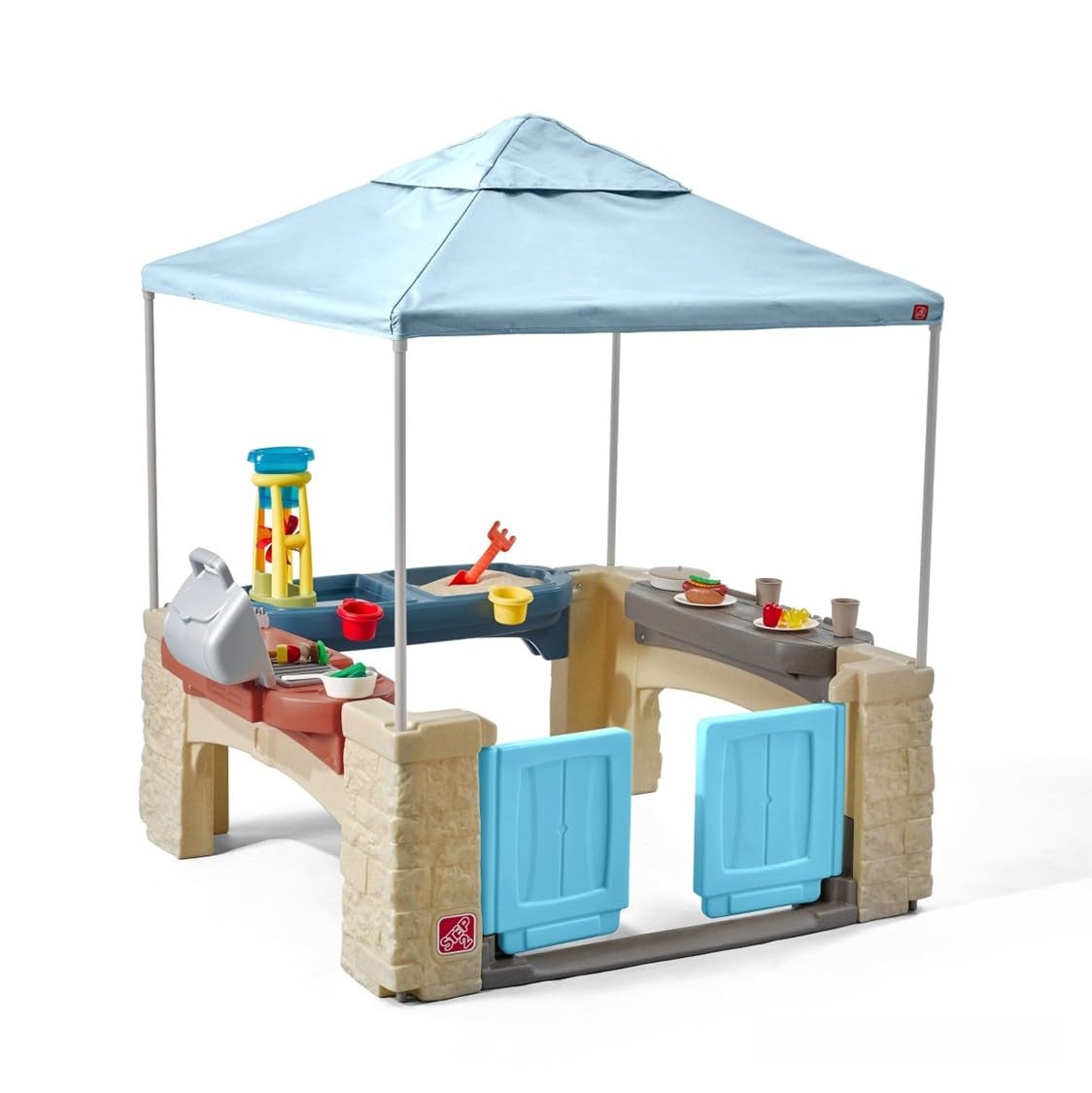 Step2 All Around Playtime Patio with Canopy Playset – Shaded Outdoor Playhouse for Kids with Re... | Amazon (US)