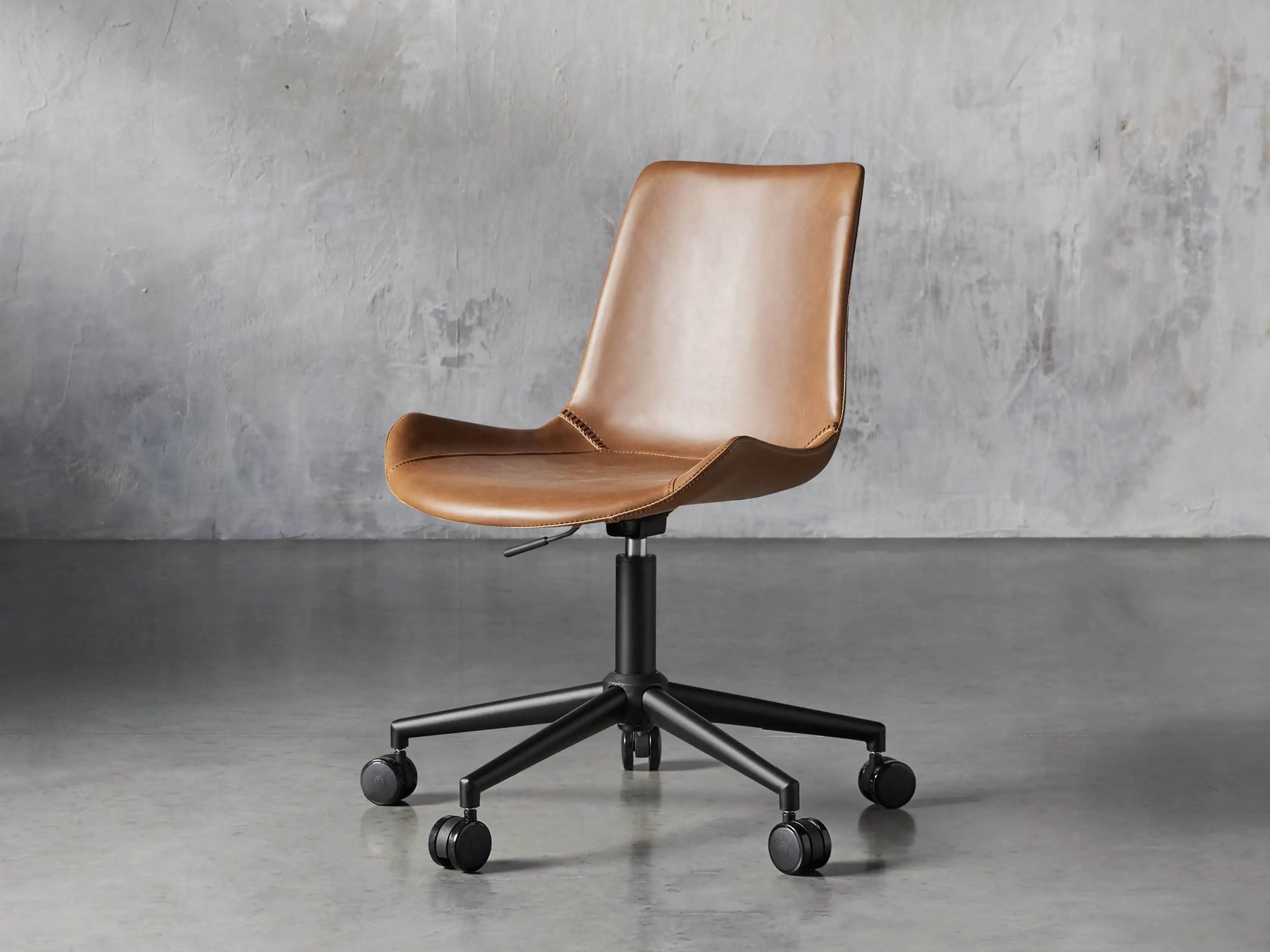 Gage Faux Leather Desk Chair | Arhaus