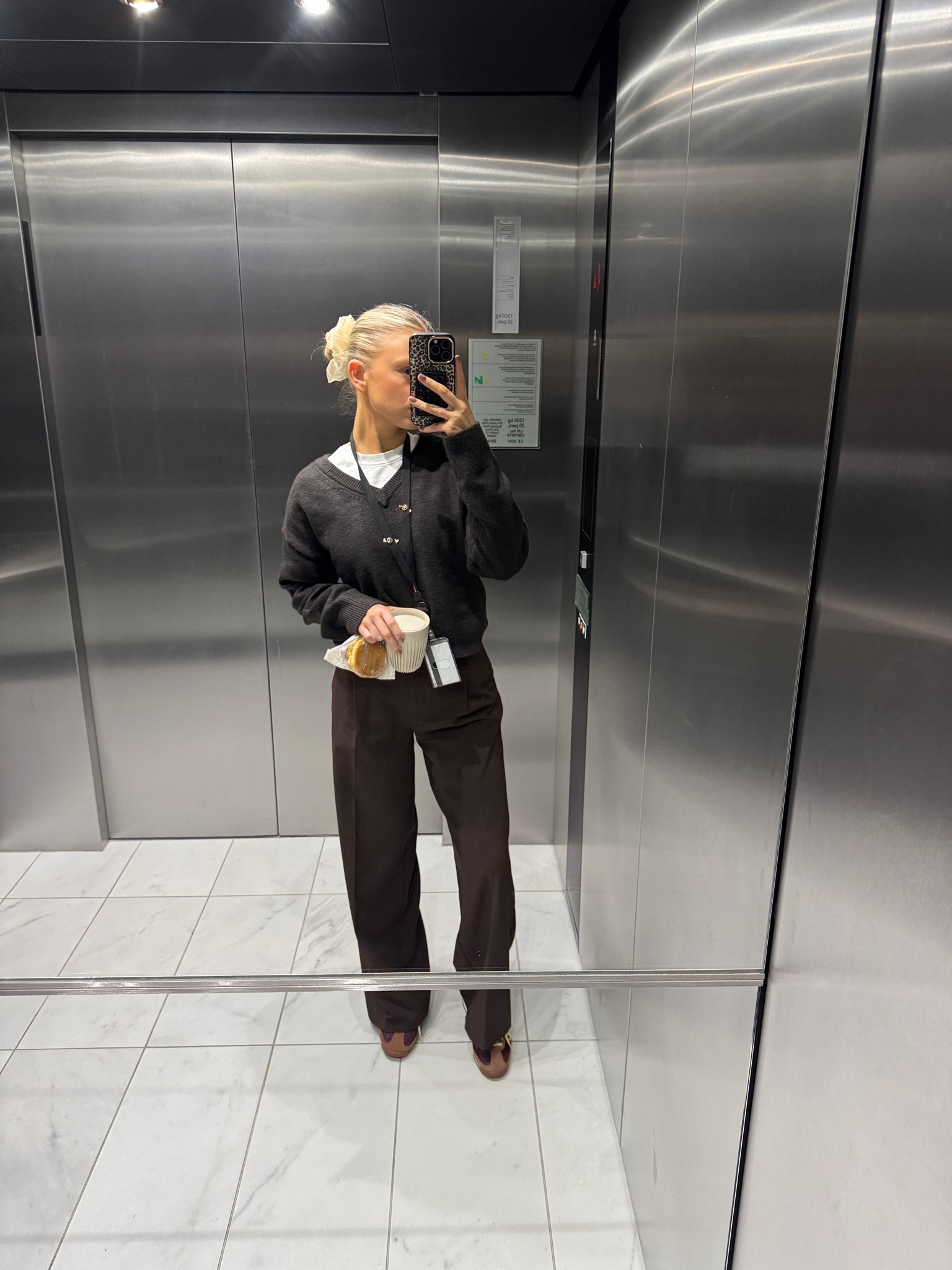 Monochrome office outfit 🤎 brown office trousers. 

#LTKireland #LTKspring #LTKworkwear