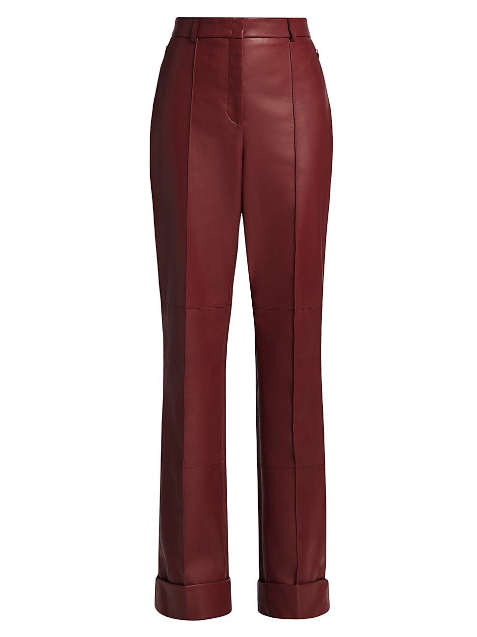 Akris Women's Flore Leather Straight-Leg Pants - Carmin - Size 8 | Saks Fifth Avenue