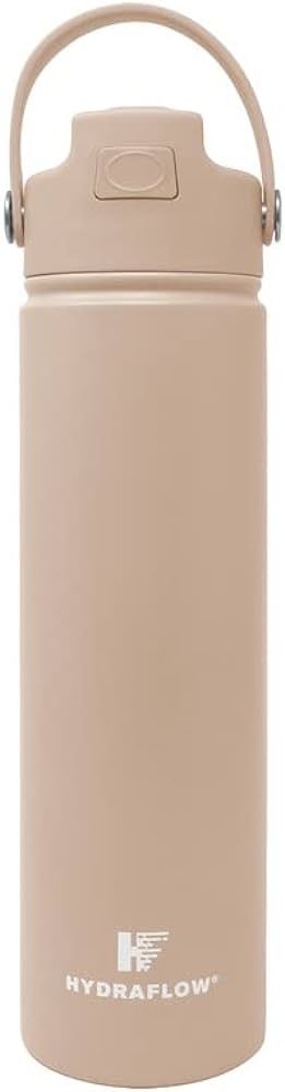 Hydraflow Hybrid - Triple Wall Vacuum Insulated Water Bottle with Flip Straw (25oz, Clay) Stainle... | Amazon (US)