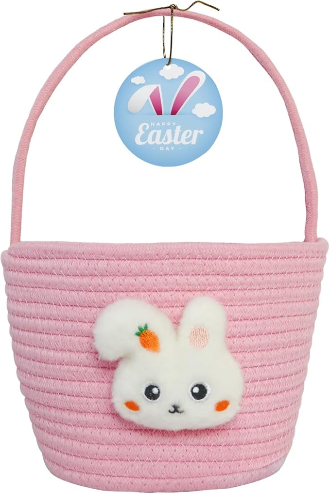 Easter Basket, Easter Baskets for Kids, Baby Easter Basket with Handle, Empty Bunny Egg Basket, E... | Amazon (US)