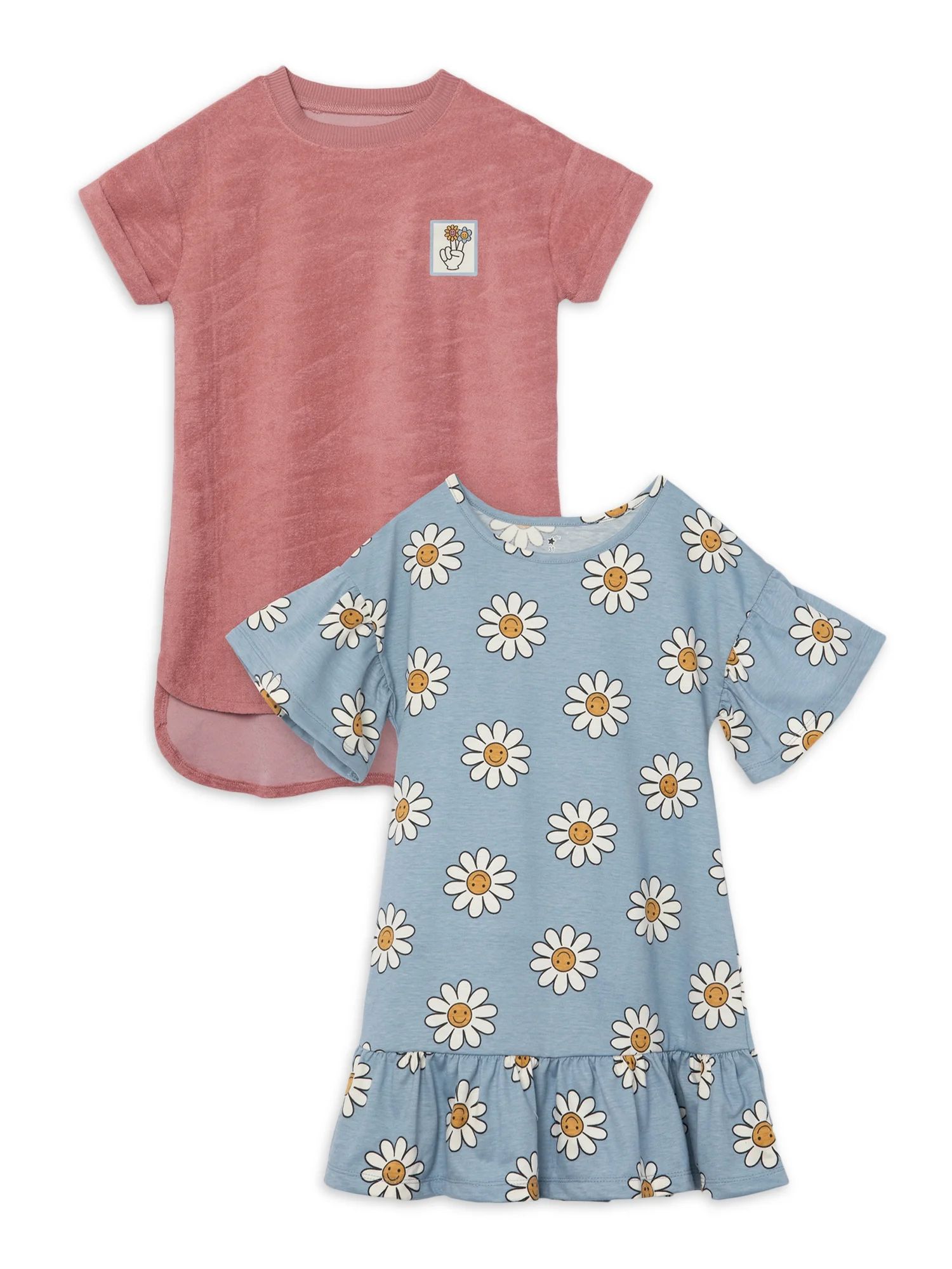 Little Star Organic Toddler Girls 2Pk Dresses, Size 12M-5T | Walmart (US)