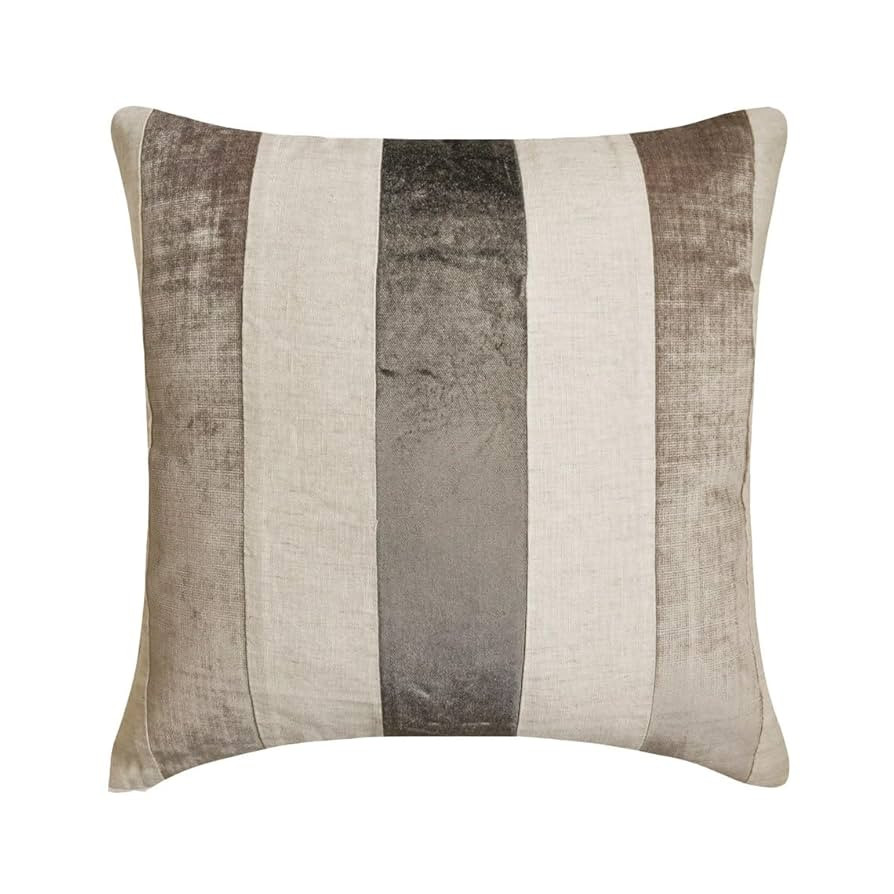 The HomeCentric Decorative Pillow Cover, Grey 18"x18" (45x45 cm) Throw Pillows, Velvet Patchwork ... | Amazon (US)