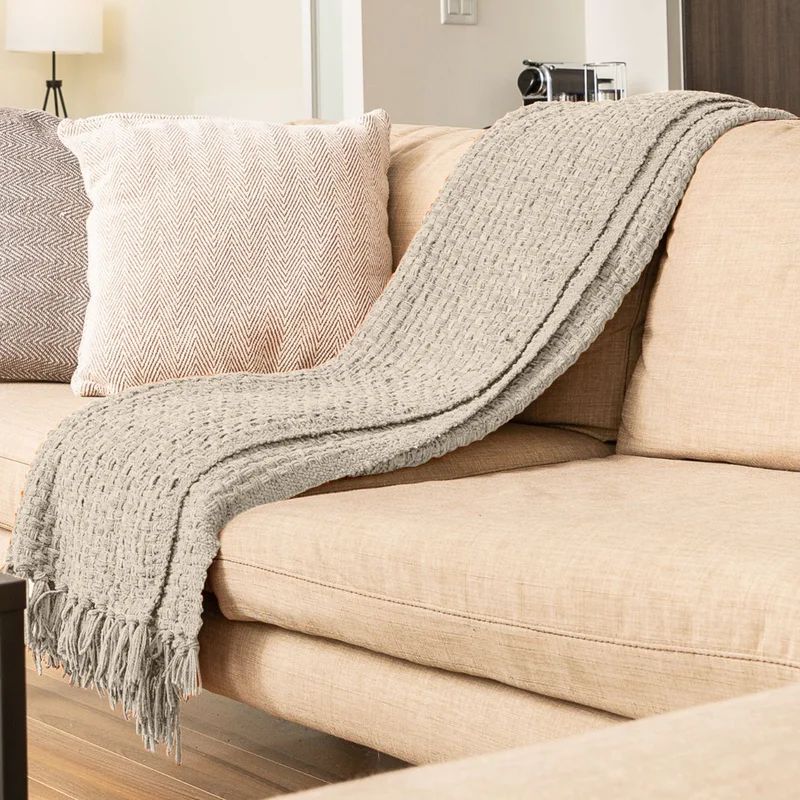 FabStyles Chenille Chenille Basket Weave Throw | Wayfair | Wayfair North America