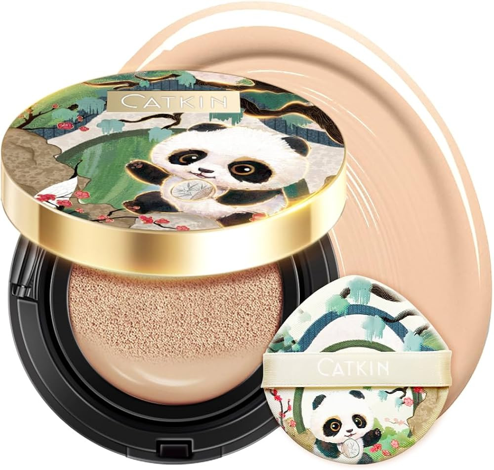 CATKIN Panda Land Full Coverage Cushion Fondation, Breathable Hydrating Nourishing Poreless Face ... | Amazon (US)