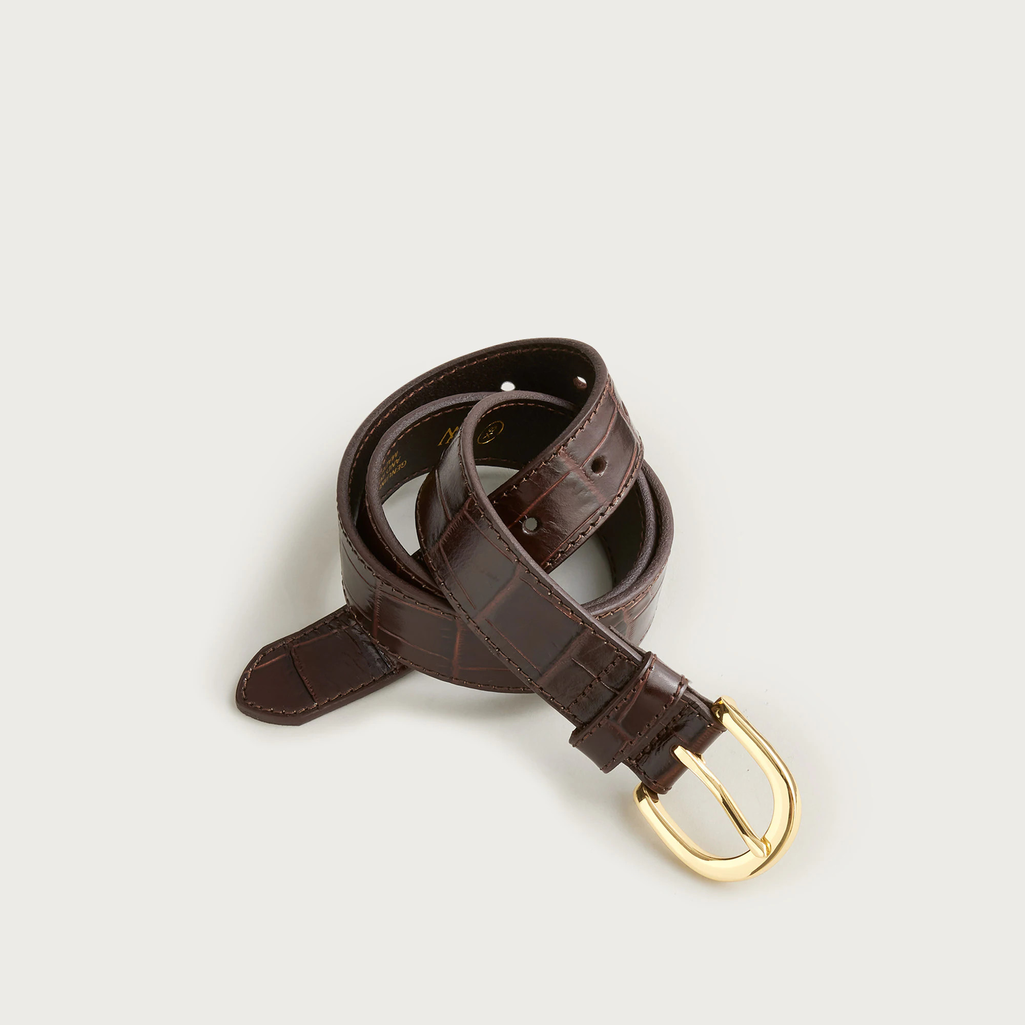 Classic belt in croc-embossed leather | J. Crew US