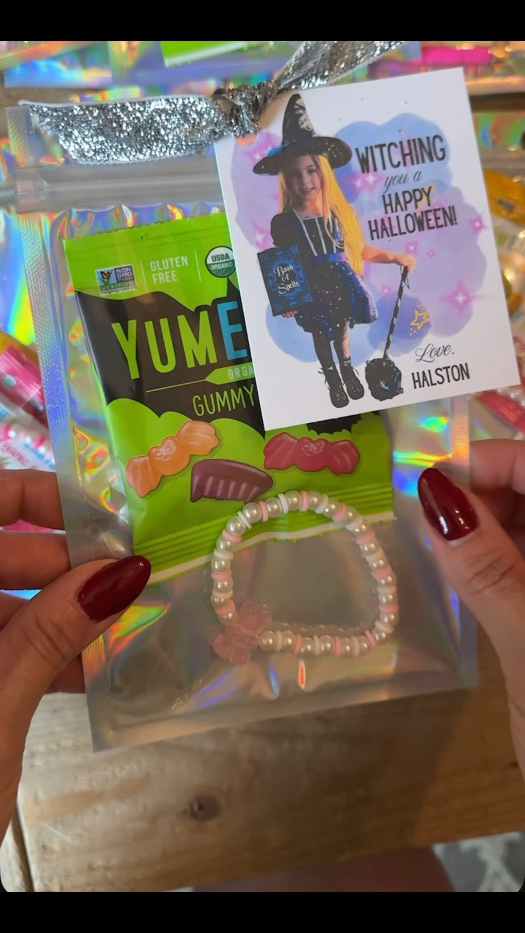 Halloween Party Treat Bags Preschool Dance Class Friendship Bracelets Organic Candy iridescent bags Halloween party 

#LTKHalloween #LTKParties #LTKKids