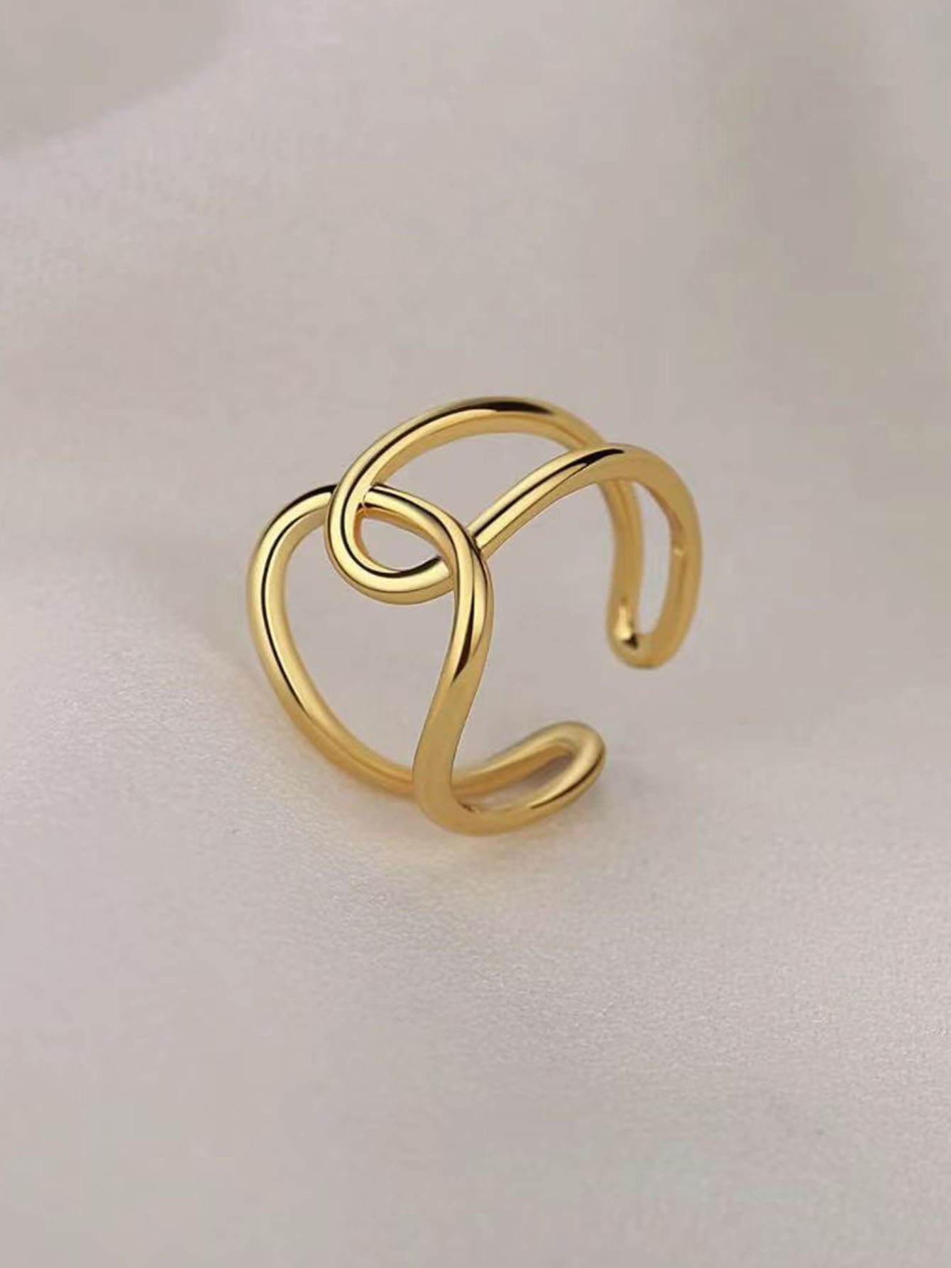 1pc Women Fashion Stainless Steel Leaf-Shaped Open Ring | SHEIN