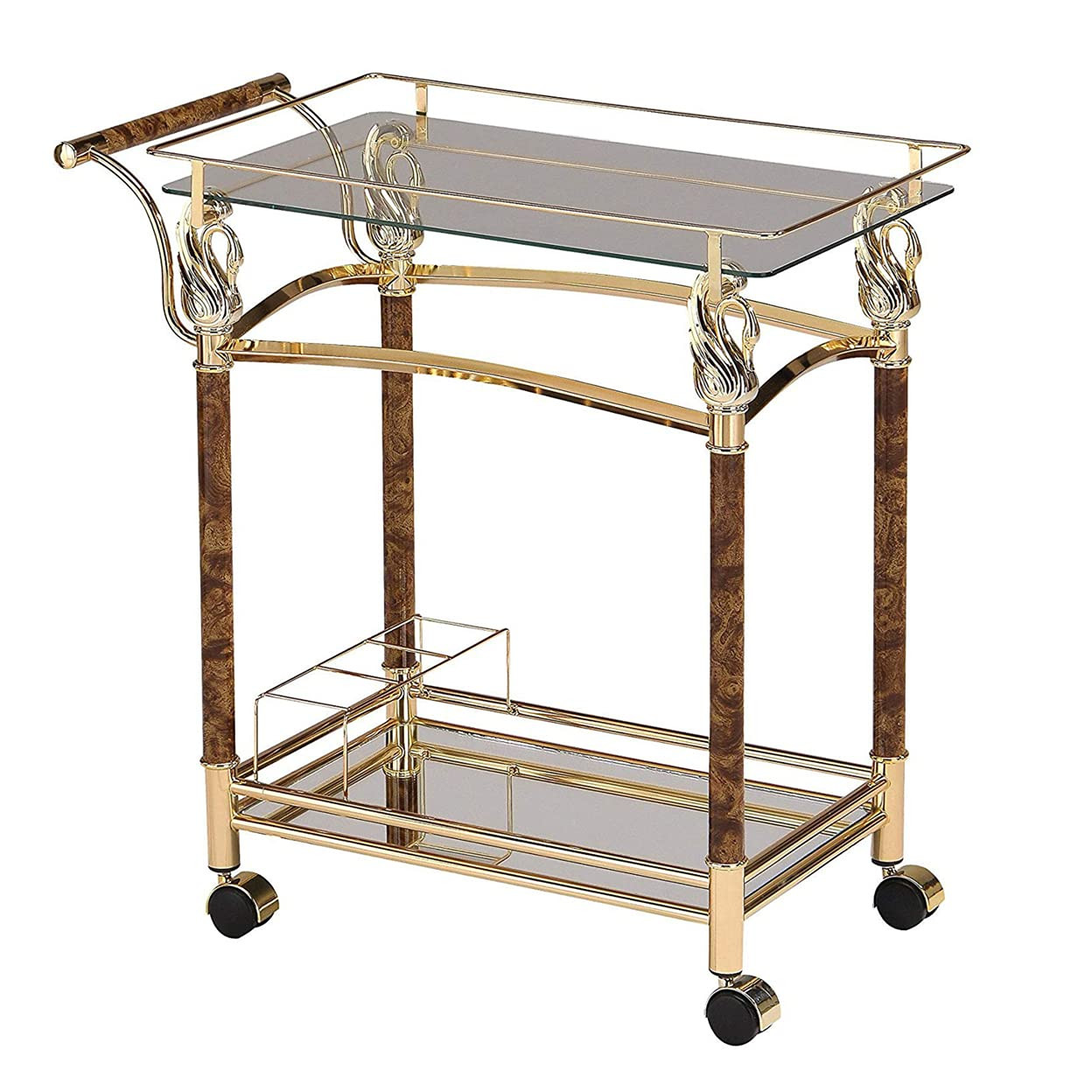 Acme Helmut Serving Cart in Gold Plated and Clear Glass | Amazon (US)