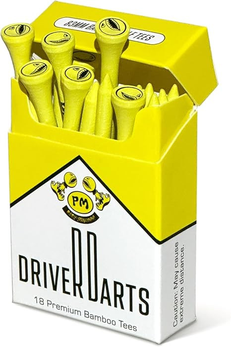 Driver Darts by P*ss Missile, Premium Bamboo Wood Golf Tees, 18 Count, 3.25" (83mm) Tee Length - ... | Amazon (US)