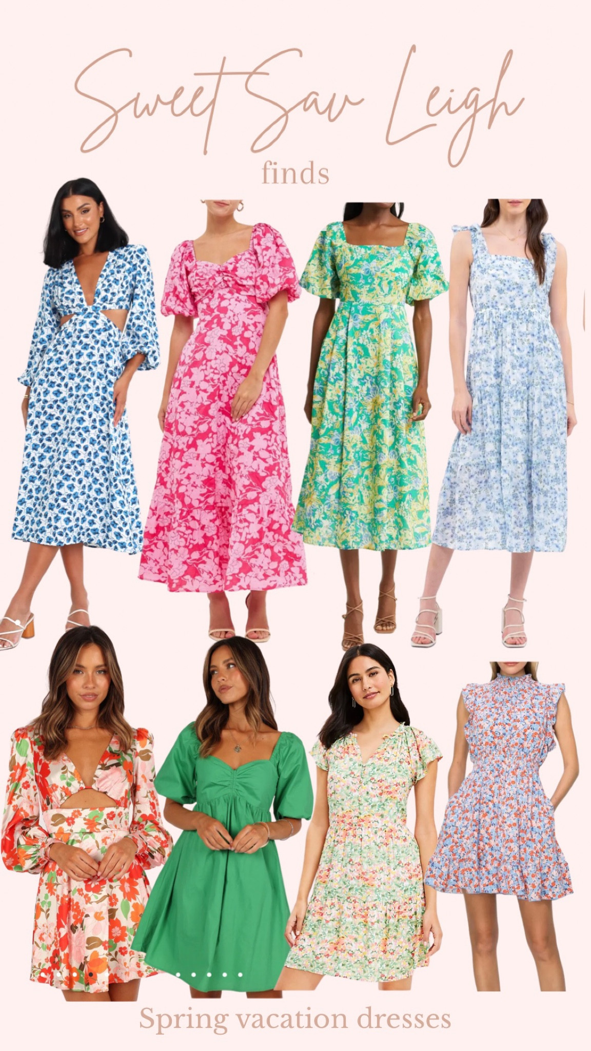 Spring vacation dresses! Midi dress, maxi dress, green dress, floral dress, cutout dress 

#LTKFind #LTKSeasonal #LTKstyletip