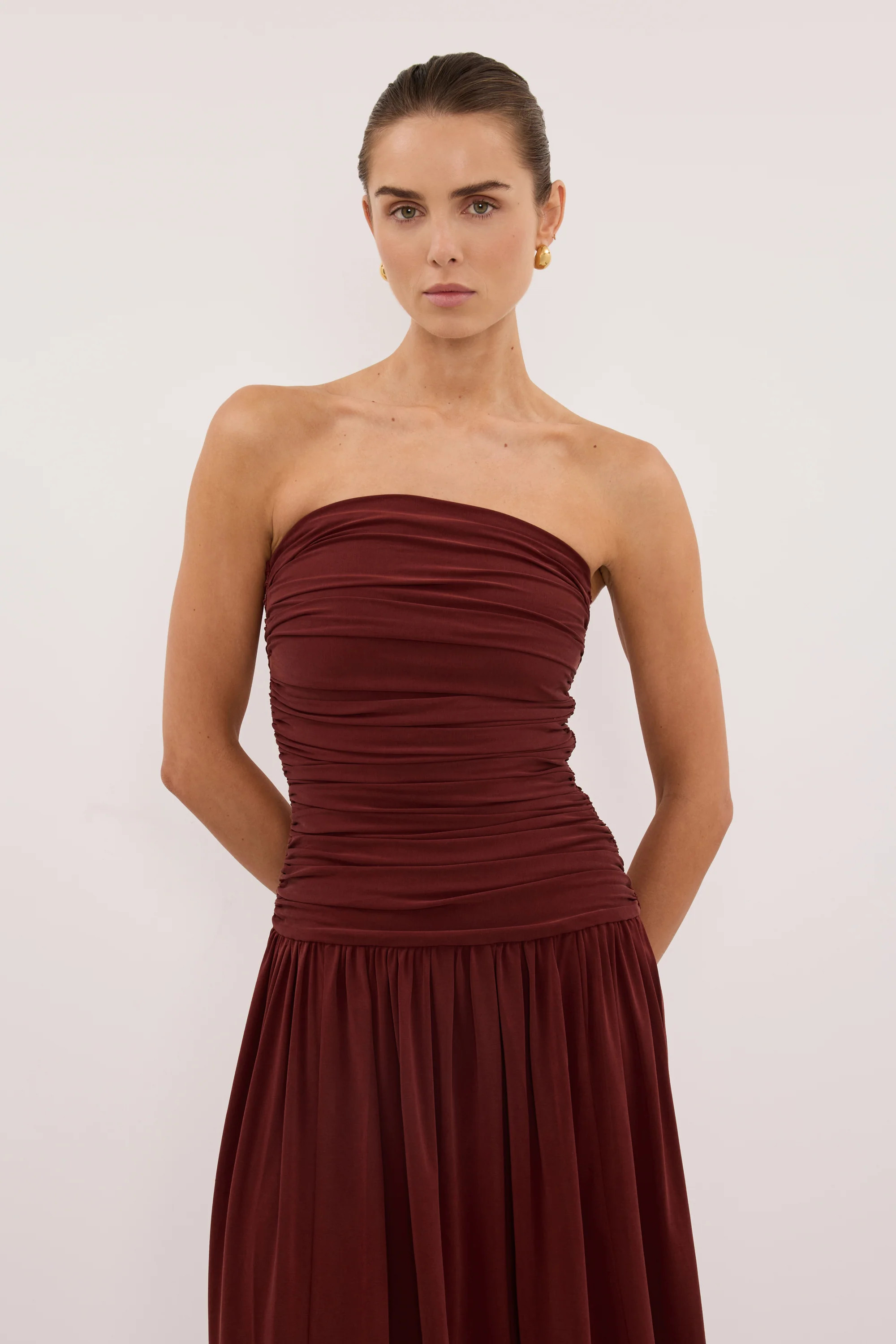 SHARI SAHARA BANDEAU MIDI DRESS | DISSH