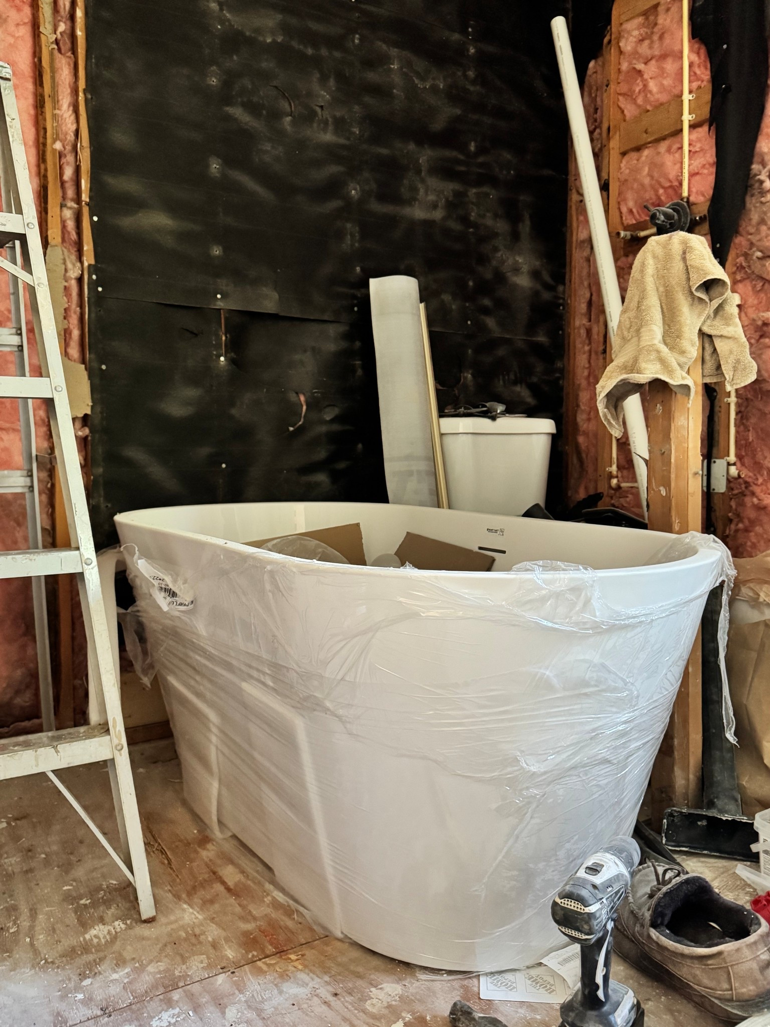 New bath tub came in! Can’t wait to get installed. I got the 54” which is as small as I would go with a tub! 

#LTKHome