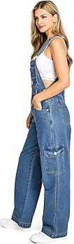 Lana Roux 90s Retro Revolt Dungaree Utility Denim Jumpsuit Jean Overalls | Amazon (US)