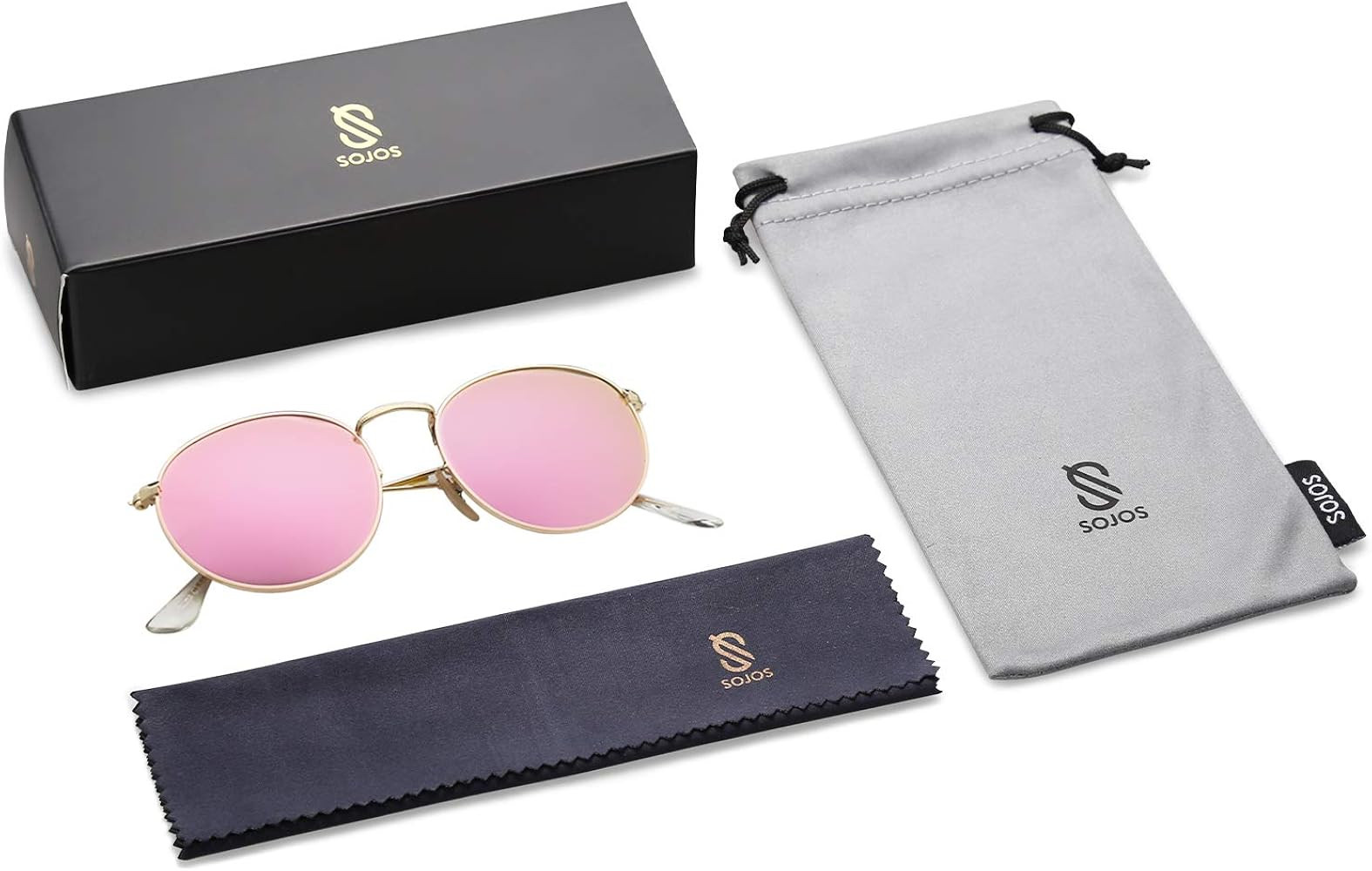 SOJOS Small Round Polarized Sunglasses for Women Men Classic Vintage Retro Shades UV400 SJ1014 | Amazon (US)