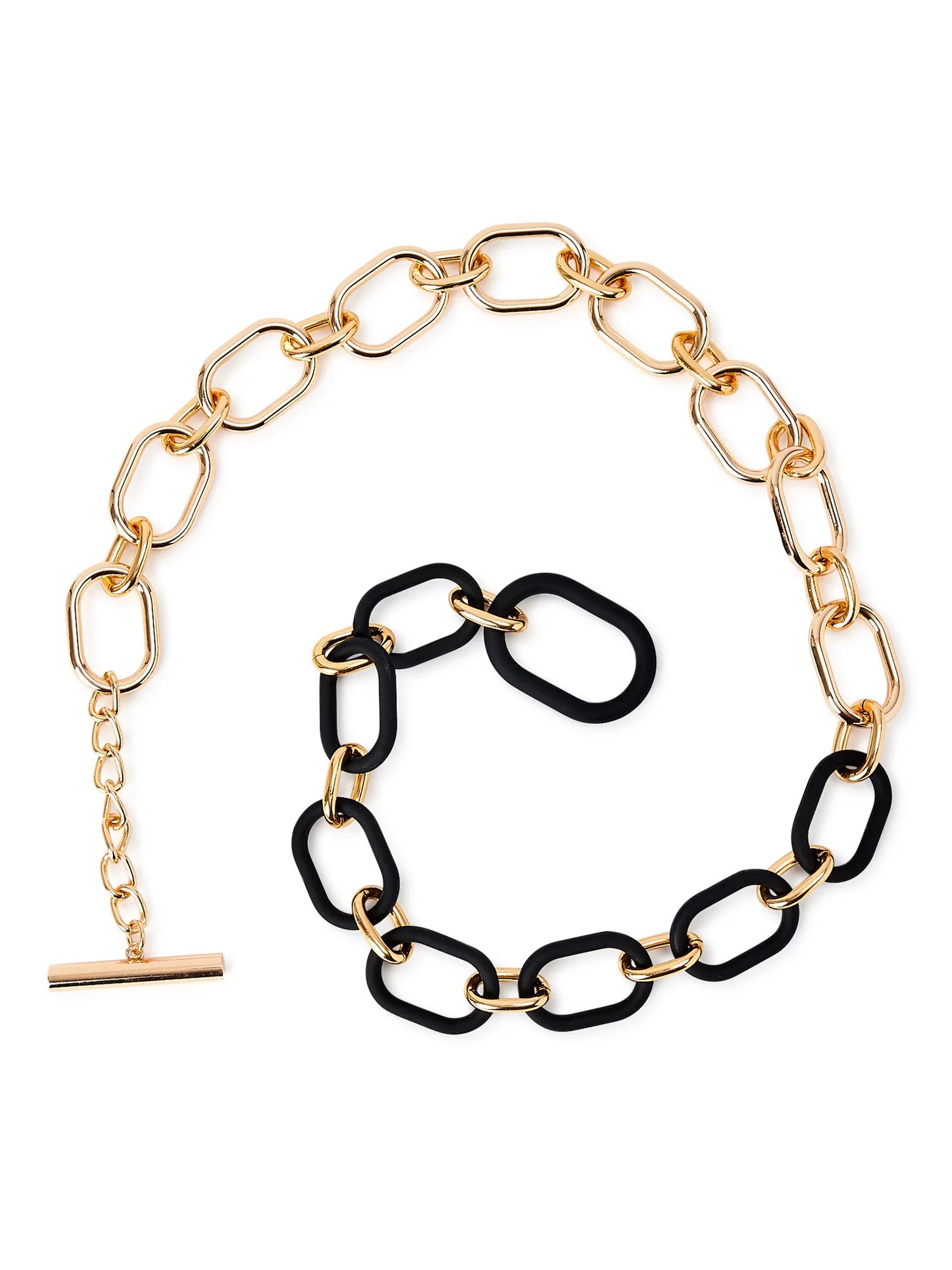 Scoop Women’s Chain Belt, Female Black and Gold Chain-Link Belt, Toggled - Walmart.com | Walmart (US)