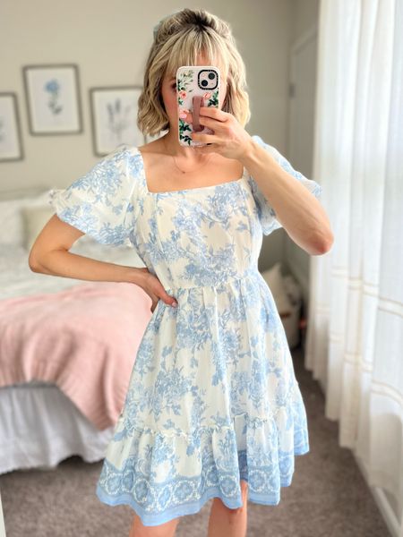 Spring dress, spring dresses, blue and white dress

#LTKSeasonal #LTKunder50 #LTKshoecrush