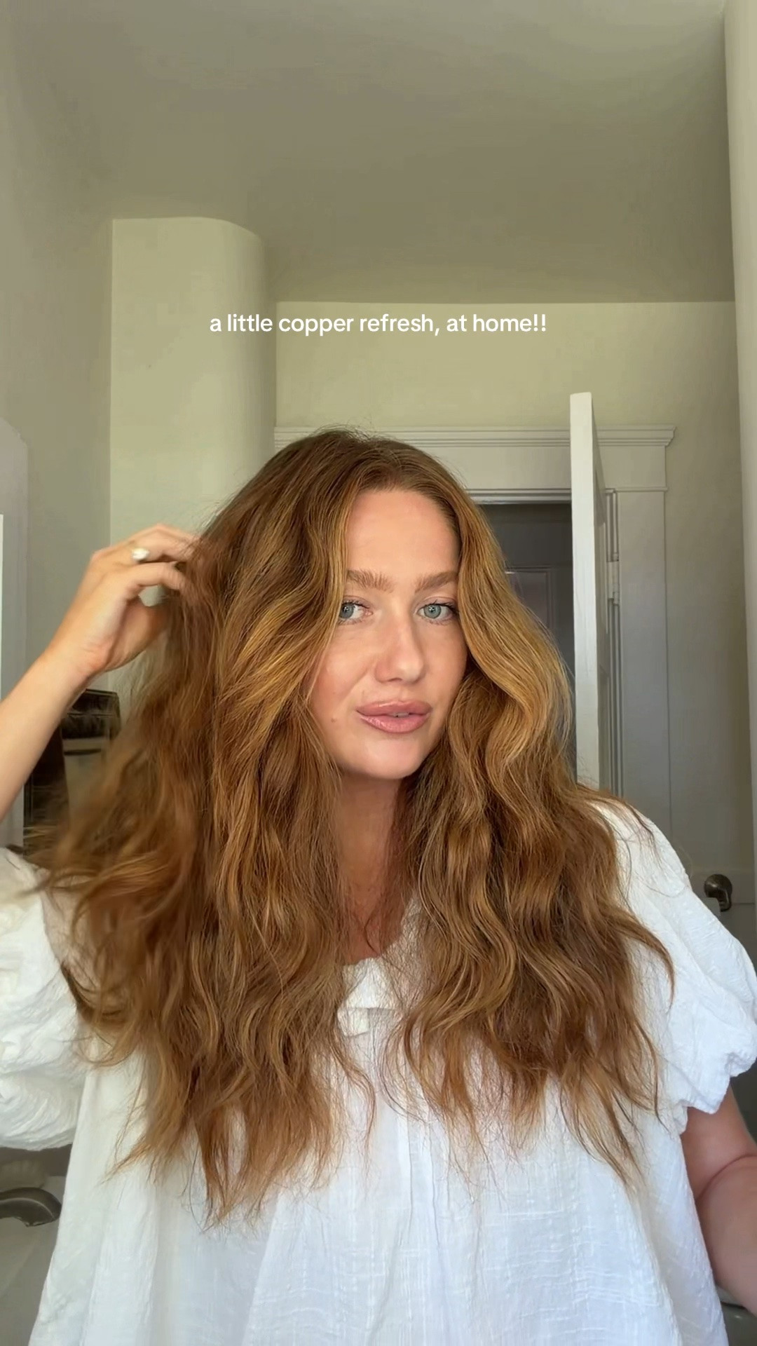 Everything I used to gloss my hair at home!! used the Kristin Ess gloss in shade Copper Penny
