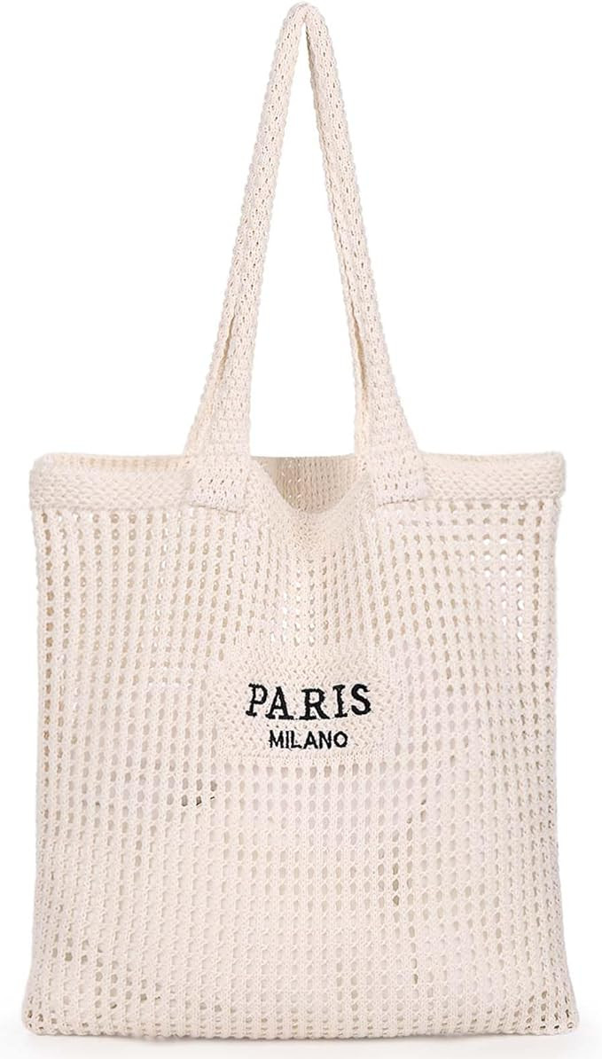 Sightor Crochet Tote Bag, Mesh Beach Bag Knit Summer Hobo Bag Vacation Boho Tote Bag for Women | Amazon (US)
