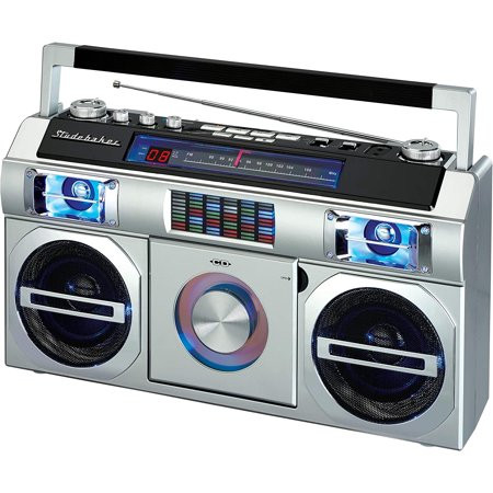 Studebaker SB2145S 80 s Retro Street Bluetooth Boombox with FM Radio CD Player LED EQ 10 Watts RMS a | Walmart (US)