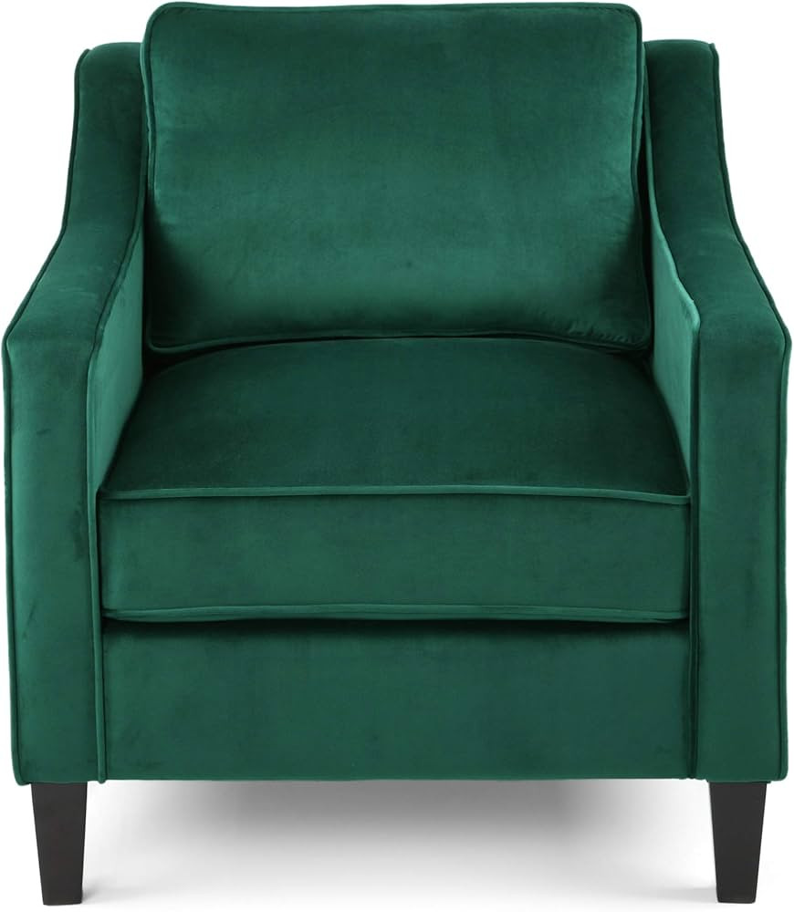 Christopher Knight Home Rachel Contemporary Velvet Club Chair, Green, Dark Brown | Amazon (US)