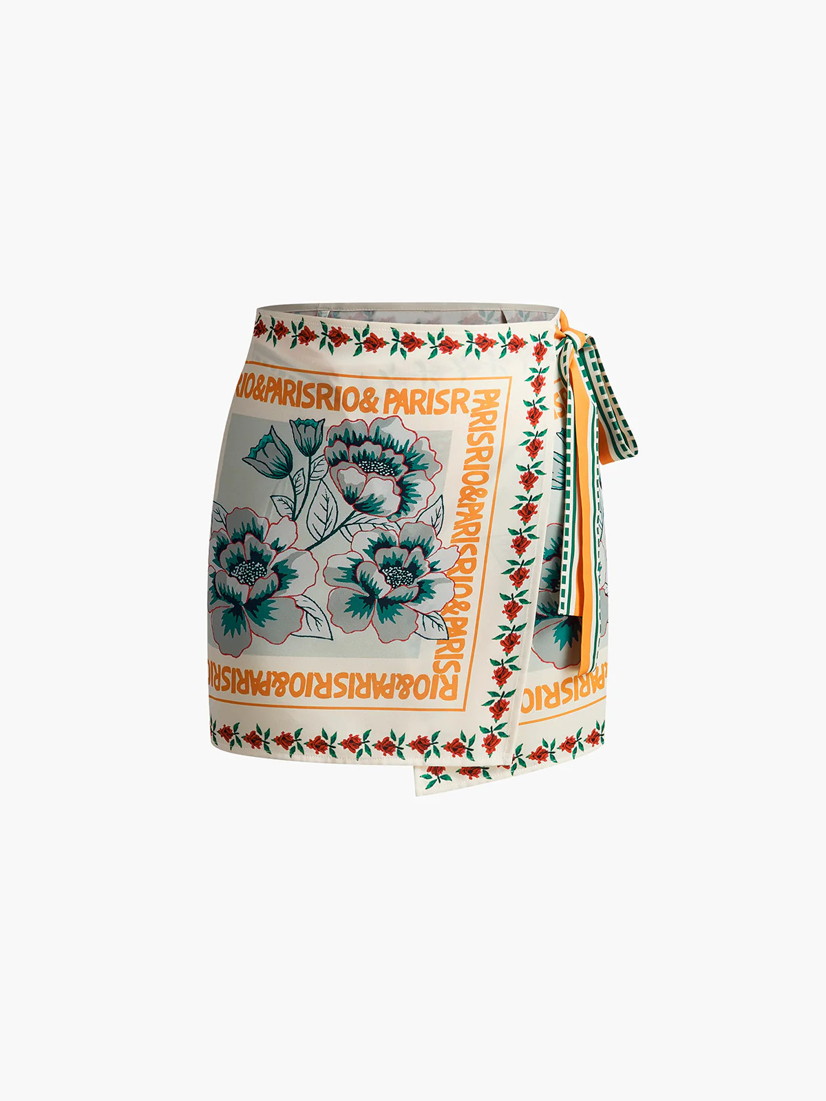 Vacation Print Asymmetrical Mini Skirt | Commense