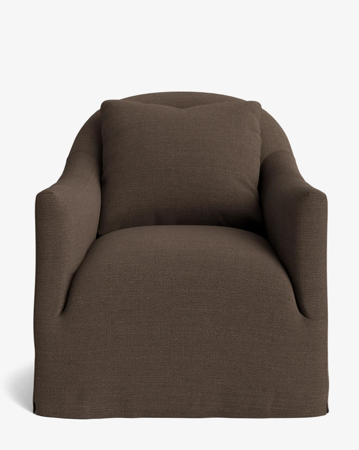 Trudeaux Slipcover Swivel Chair in Coffee (Ready to Ship) | McGee & Co. (US)