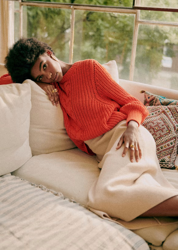 Jazz Jumper - Bright orange - Organic Cotton - Sézane | Sezane Paris