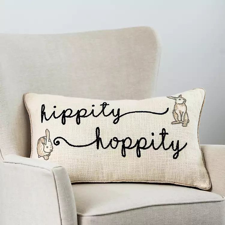 Hippity Hoppity Bunny Easter Throw Pillow | Kirkland's Home