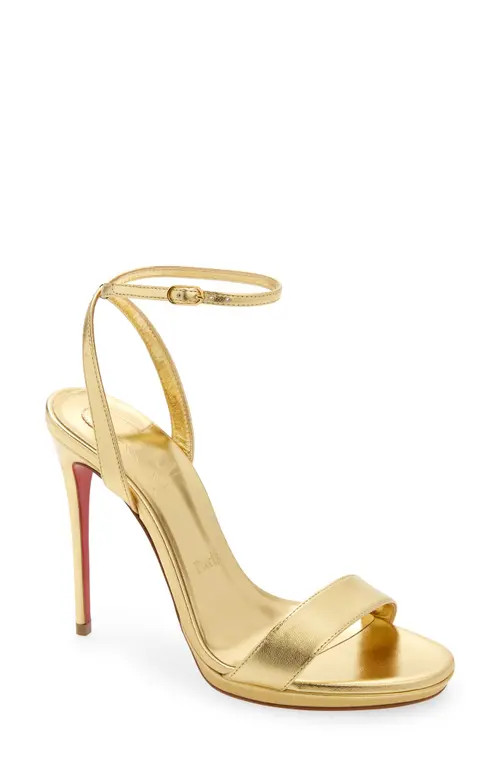 Christian Louboutin Loubiqueen Metallic Sandal in Gold at Nordstrom, Size 6.5Us | Nordstrom