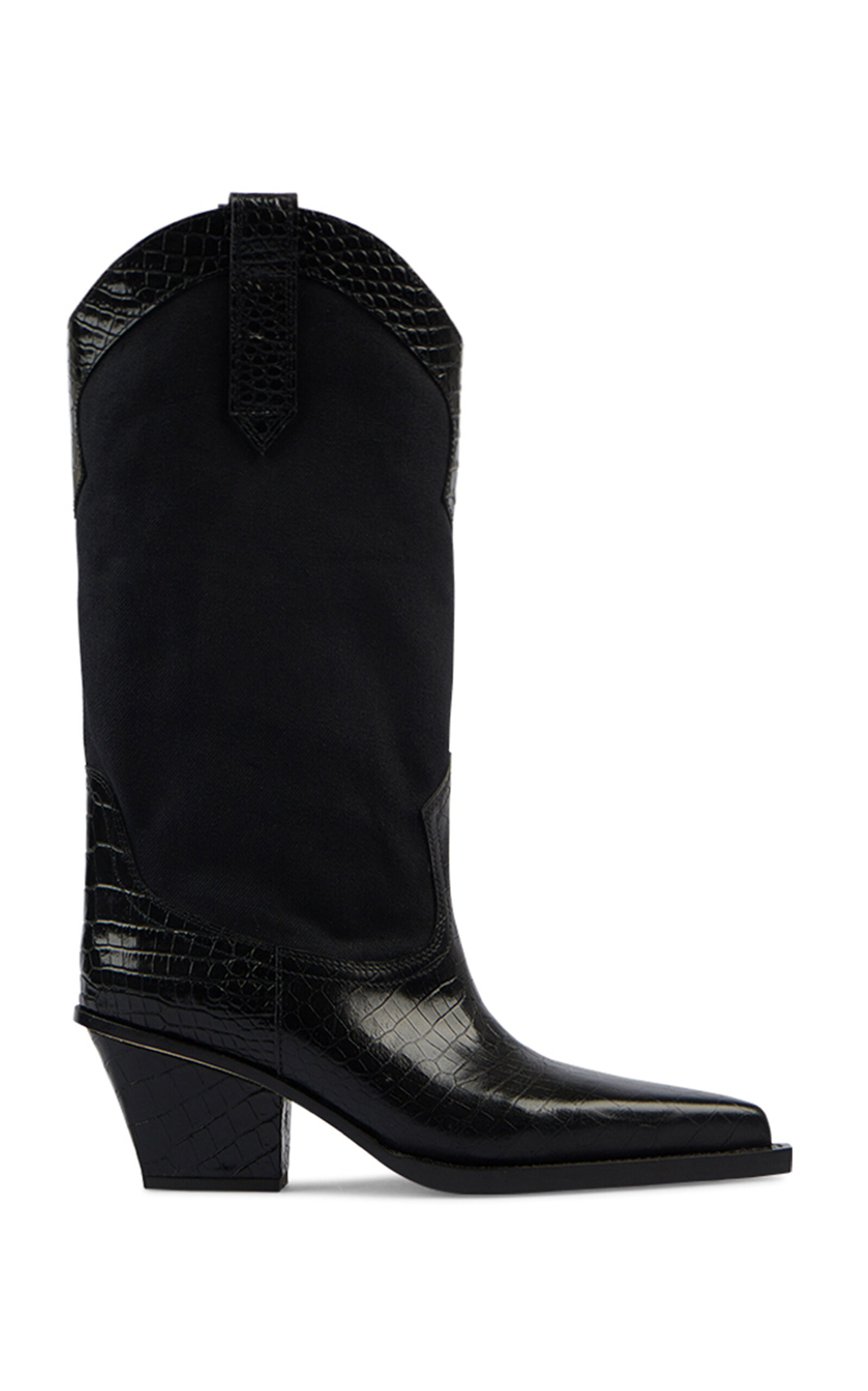 Rosario Leather-Trimmed Canvas Western Boots | Moda Operandi (Global)
