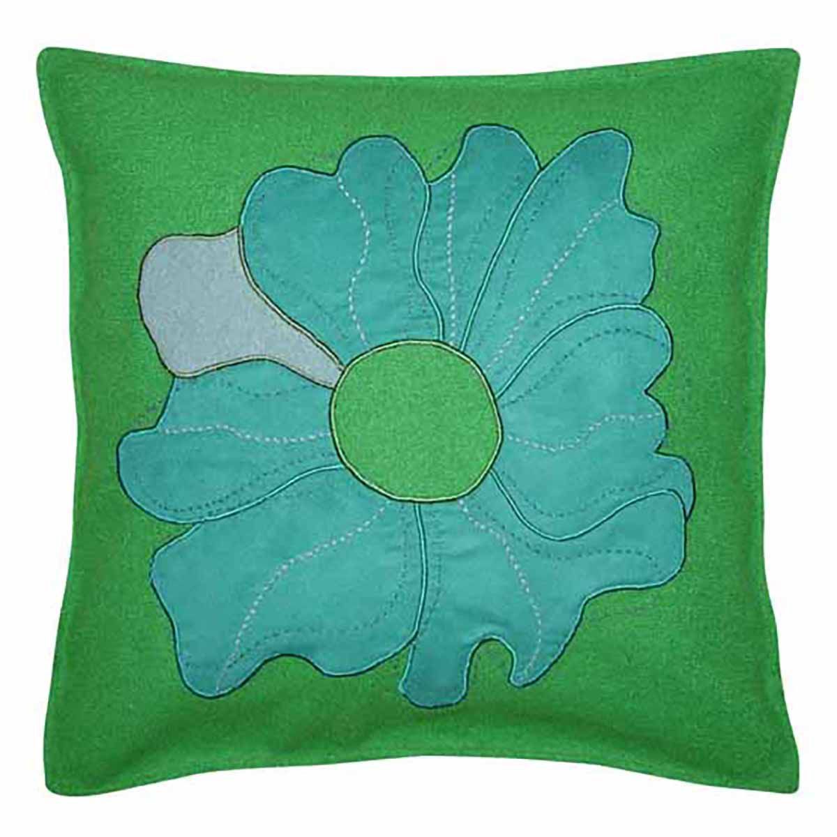 C&F Home 18" x 18" Green Flower Applique Throw Pillow | Target