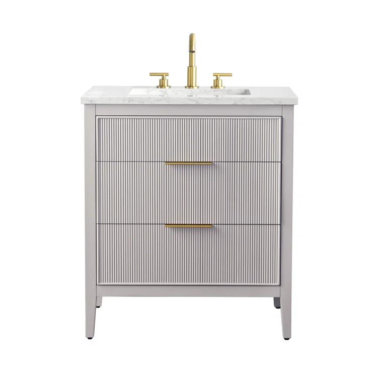Galya 30'' Single Bathroom Vanity with Engineered Stone Top | Wayfair North America
