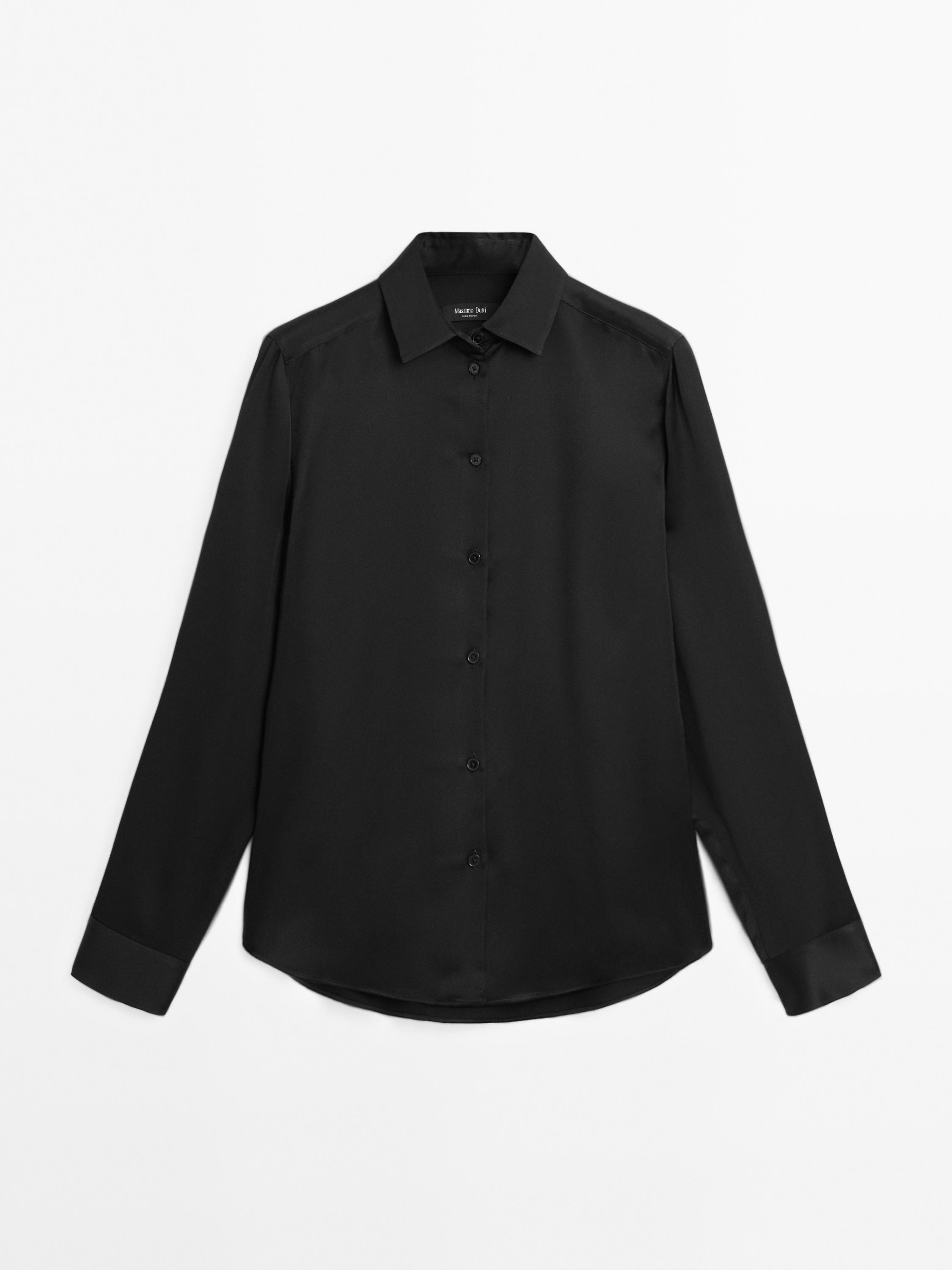 Flowing satin shirt | Massimo Dutti UK